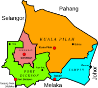 Map of Negeri Sembilan, Malaysia