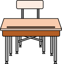 Empty student's desk