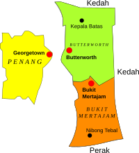 Map of Penang, Malaysia