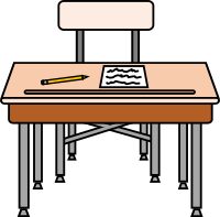 Empty seat with a worksheet