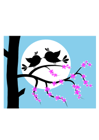 Birds and flowers