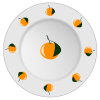 Plate with orange pattern