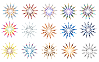 Set Of 15 Colorful "Flower" Shapes