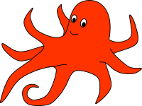Oval of Orange Octopus