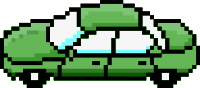 Pixel Car Green Side