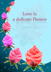 Postcard with rosebuds