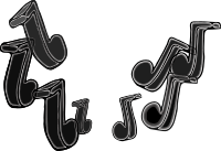 Music Notes All Black