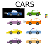 Minimal colored car collection for games