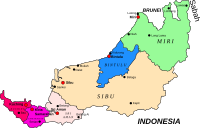 Map of Sarawak, Malaysia