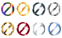 3D Shiny Metallic No Signs (Set Of 8)