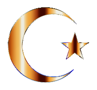 Golden Crescent Moon And Star