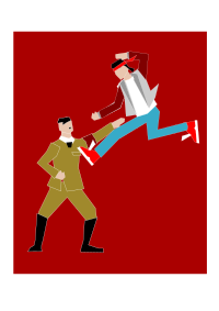 Bad guy vs ninja cop