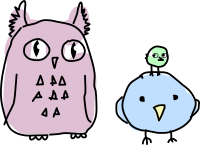 Owl and a birds