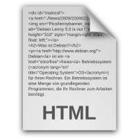 HTML Document Icon Outlines