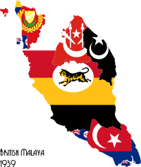 Flag-map of British Malaya, 1939
