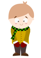 Cartoon shy kid