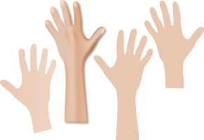 Hands reaching (with skin color)