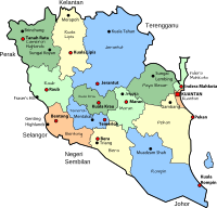 Parliamentary map of Pahang, Malaysia