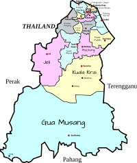 Parliamentary map of Kelantan, Malaysia