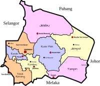 Parliamentary map of Negeri Sembilan, Malaysia