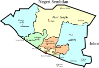 Parliamentary map of Malacca, Malaysia