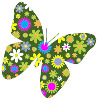 Retro Floral Butterfly