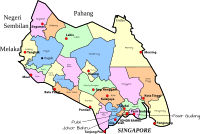 Parliamentary map of Johor, Malaysia