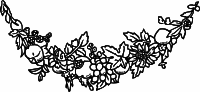 Flower and Fruit Festoon - BW