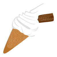 Ice Cream Cone With Chocolate Biscuit