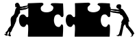 Two Women, Two Puzzle Pieces Silhouette