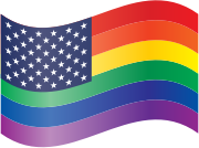 Waving Rainbow Stars and Stripes