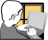 Boy Working On A Laptop