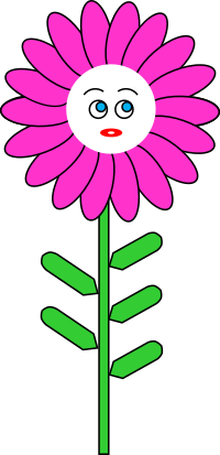 Magenta Flower with Face