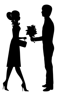 Romantic Young Couple Silhouette