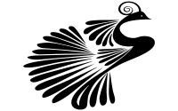 Stylized Peacock Silhouette