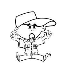 Upset Boy Line Art