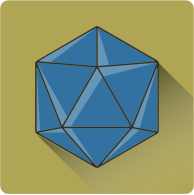 shadowed 20 sided dice icon