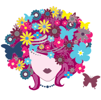Floral Butterfly Hair Woman