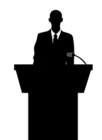 Business Man Podium Silhouette