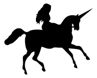 Woman Riding Unicorn Silhouette