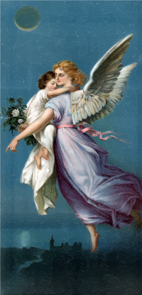 Vintage Angel And Child Illustration