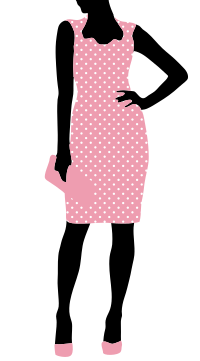 Fashion Woman Pink Polka Dot Dress