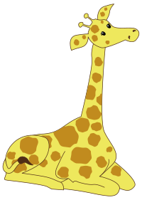 Kneeling Cartoon Giraffe
