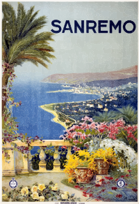 Vintage Travel Poster Sanremo Italy