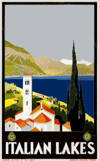 Vintage Travel Poster Italian Lakes
