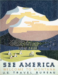 Vintage Travel Poster Montana America USA 2