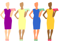 Four Colorful Women