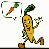 Carrot with speech bubble
