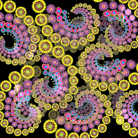 Spiral Floral Fractal Background