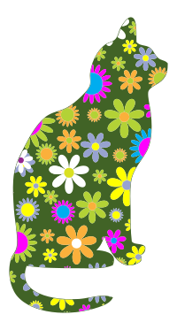Retro Floral Cat